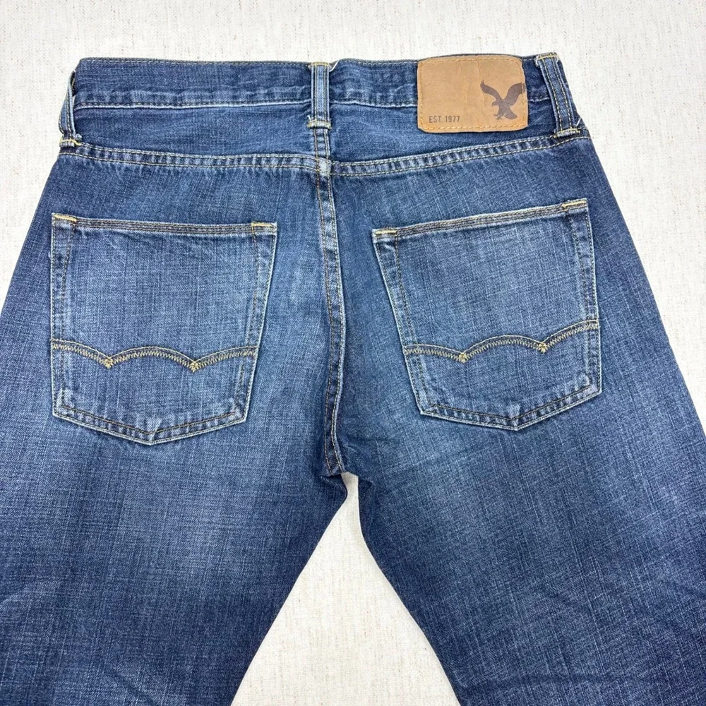 American Eagle Slim Straight Dark Wash Jeans Mens 26x28 100% Cotton Made In 2013